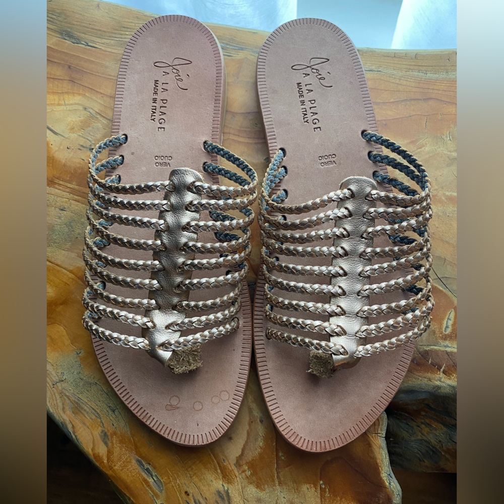Joie Rose Gold Sahara Sandals Made in Italy